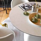 Round Table Extendable to 160 cm in Ceramic Made in Italy - Connubia Hey Gio Viadurini