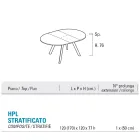 Round Table Extendable to 170 cm in Stratified HPL - Convivio Viadurini