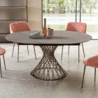 Round Table Extendable to 170 cm in Metal and HPL - Sorriso Viadurini