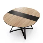 Extendable Round Table with MDF Top Covered in Laminate - Puglia Viadurini