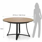 Extendable Round Table with MDF Top Covered in Laminate - Puglia Viadurini
