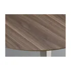 Extendable Round Table in Canaletto Walnut Veneer Wood - Tonico Viadurini