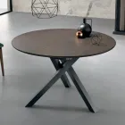 Extendable Round Table in Veneered Wood - Tonico Viadurini