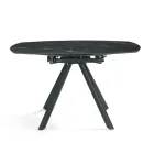 Extendable Round Table in Sintered Stone with a Marble Effect - Portico Viadurini