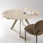 Extendable Round Table in Sintered Stone with a Marble Effect - Portico Viadurini