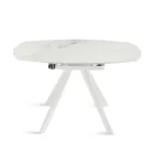 Extendable Round Table in Sintered Stone with a Marble Effect - Portico Viadurini