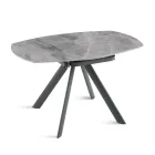 Extendable Round Table in Sintered Stone with a Marble Effect - Portico Viadurini