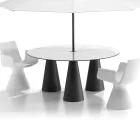 Round Outdoor and Indoor Table in Two Sizes in HPL Made in Italy - Velario Viadurini