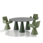 Round Outdoor and Indoor Table in Two Sizes in HPL Made in Italy - Velario Viadurini