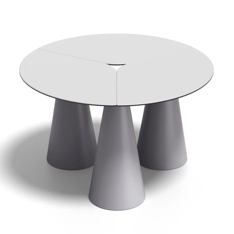 Round Outdoor and Indoor Table in Two Sizes in HPL Made in Italy - Velario Viadurini