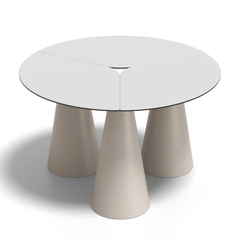 Round Outdoor and Indoor Table in Two Sizes in HPL Made in Italy - Velario Viadurini