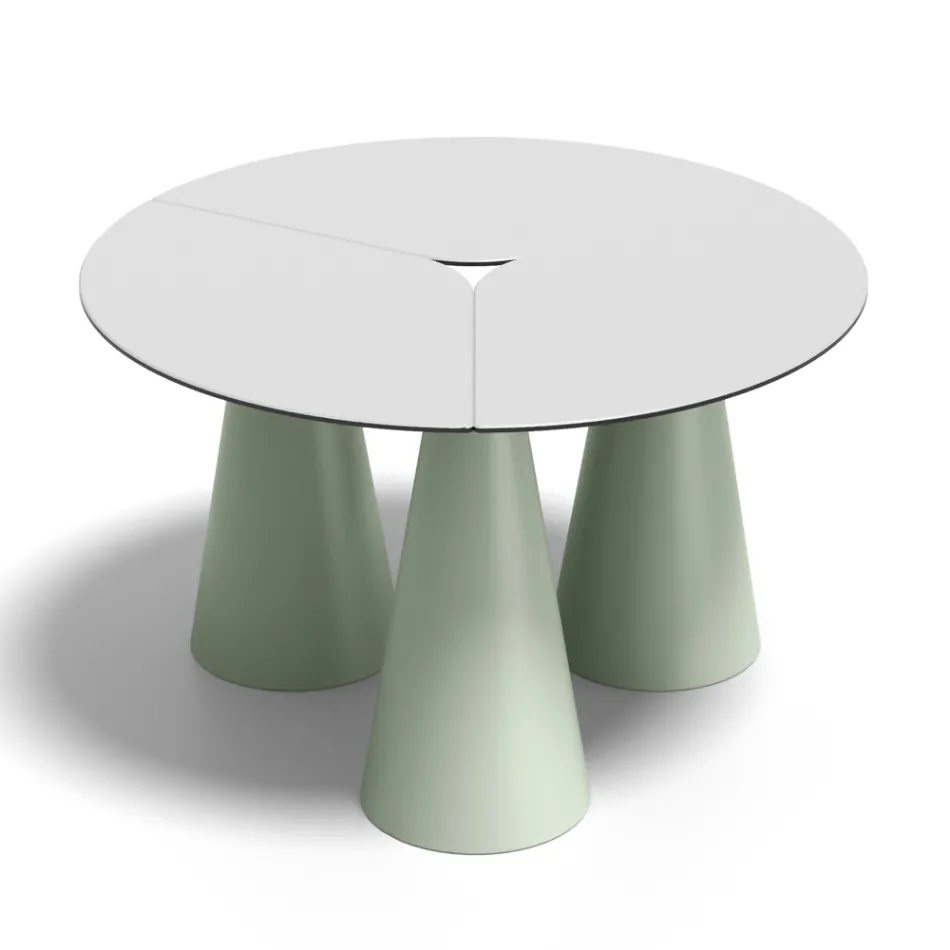Round Outdoor and Indoor Table in Two Sizes in HPL Made in Italy - Velario Viadurini