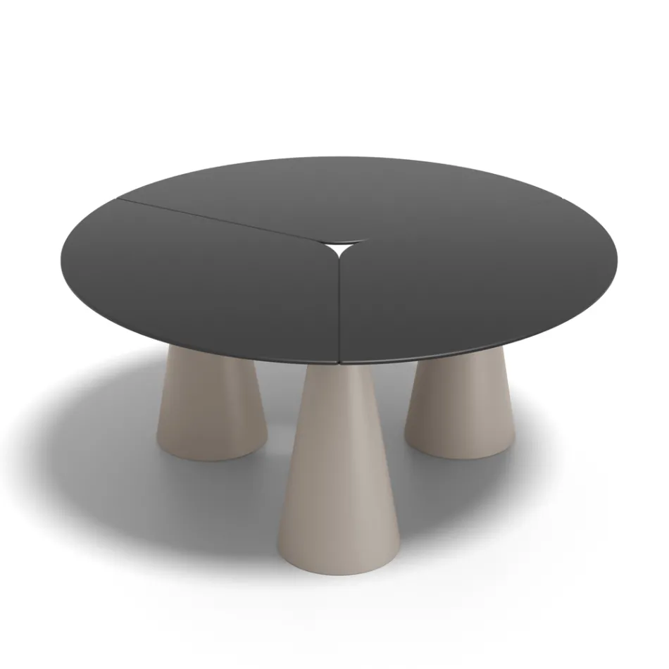 Round Outdoor and Indoor Table in Two Sizes in HPL Made in Italy - Velario Viadurini