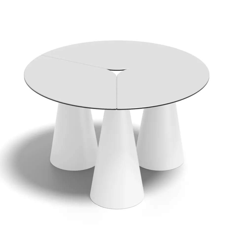 Round Outdoor and Indoor Table in Two Sizes in HPL Made in Italy - Velario Viadurini