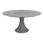 Round Outdoor Table in Powder Coated Aluminum and Glass - Arcade Viadurini