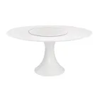 Round Outdoor Table in Powder Coated Aluminum and Glass - Arcade Viadurini