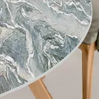 Round Outdoor Table in Iconic Ciprus Ceramic Made in Italy - Pegaso Viadurini