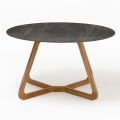 Round Outdoor Table in Pietra Grey Ceramic Made in Italy - Pegaso