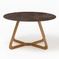 Round Outdoor Table in Pulpis Brown Ceramic Made in Italy - Pegaso