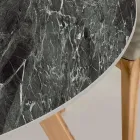 Round Outdoor Table in Green Ceramic France Made in Italy - Pegaso Viadurini