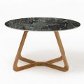 Round Outdoor Table in Green France Ceramic Made in Italy - Pegaso