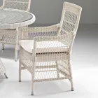 Round Garden Table with 4 Armchairs with Armrests - Gigi Viadurini