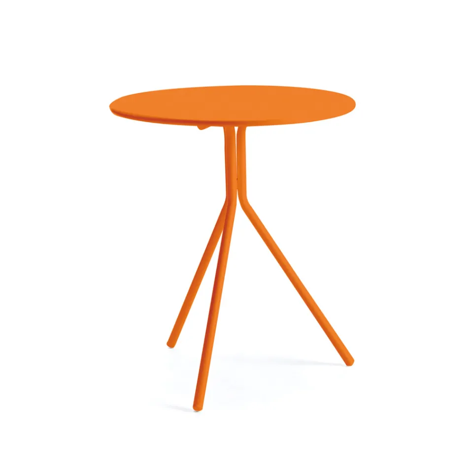 Round Galvanized Steel Garden Table Made in Italy - Ralph Viadurini