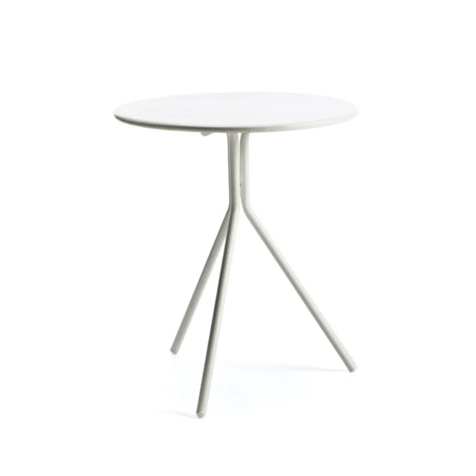Round Galvanized Steel Garden Table Made in Italy - Ralph Viadurini