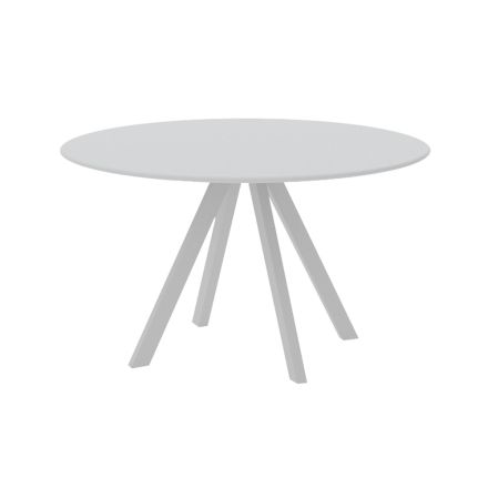 Round Garden Table in Galvanized Steel Made in Italy - Brienne Viadurini