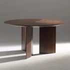 Round Dining Table in Ash Veneered Plywood - Libra Viadurini