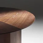 Round Dining Table in Ash Veneered Plywood - Libra Viadurini