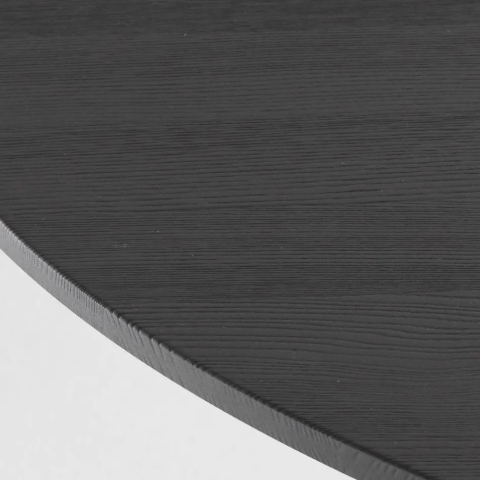 Round Dining Table in Ash Veneered Plywood - Libra Viadurini