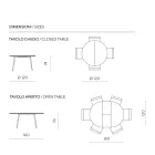 Round Six-Seater Table with MDF Top and Metal Base - Croma Viadurini