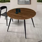 Round Six-Seater Table with MDF Top and Metal Base - Croma Viadurini
