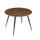 Round Six-Seater Table with MDF Top and Metal Base - Croma Viadurini