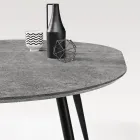 Round Six-Seater Table with MDF Top and Metal Base - Croma Viadurini
