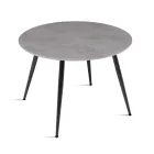 Round Six-Seater Table with MDF Top and Metal Base - Croma Viadurini