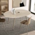 Round Six-Seater Table with MDF Top and Metal Base - Croma