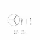 Modern Design Round Table in Steel and Colored Lacquered MDF - Aronte Viadurini