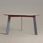 Modern Design Round Table in Steel and Colored Lacquered MDF - Aronte Viadurini