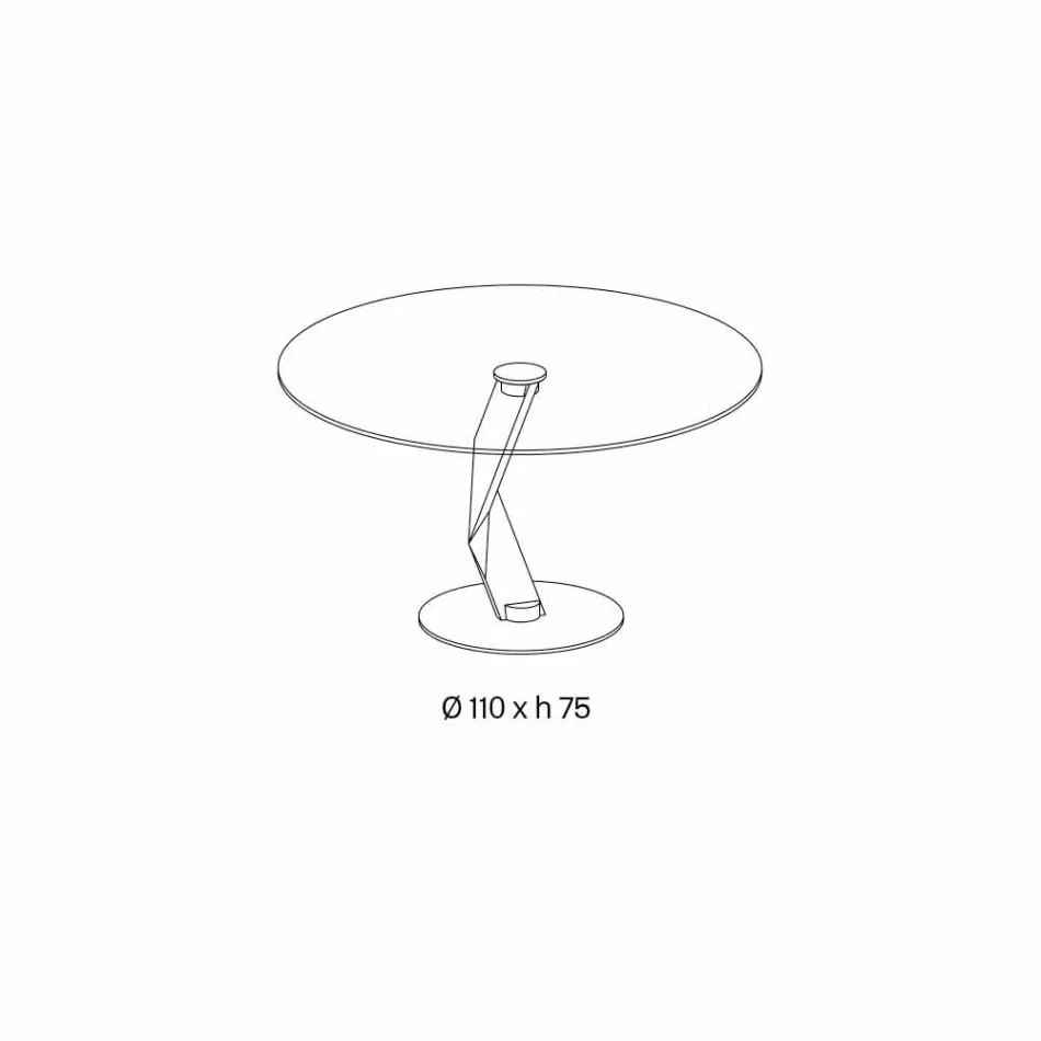 Round table of modern design in extra-clear glass made in Italy - Akka Viadurini