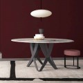 Round Table in Imperial Grey Marble Diameter 140 cm, Made in Italy – Montereale
