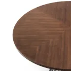 Round Table in Metal and Veneered MDF - Lanthanum Viadurini