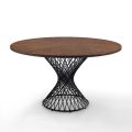 Round Table in Metal and Veneered MDF - Lanthanum