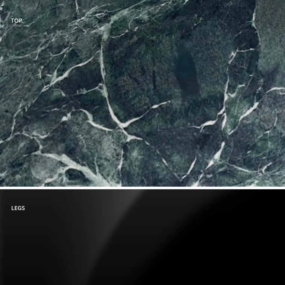 Modern Round Table in Carrara Marble and Marquinia Made in Italy – Dollars Viadurini