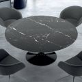 Modern Round Table in Marquinia Marble Made in Italy - Dollars