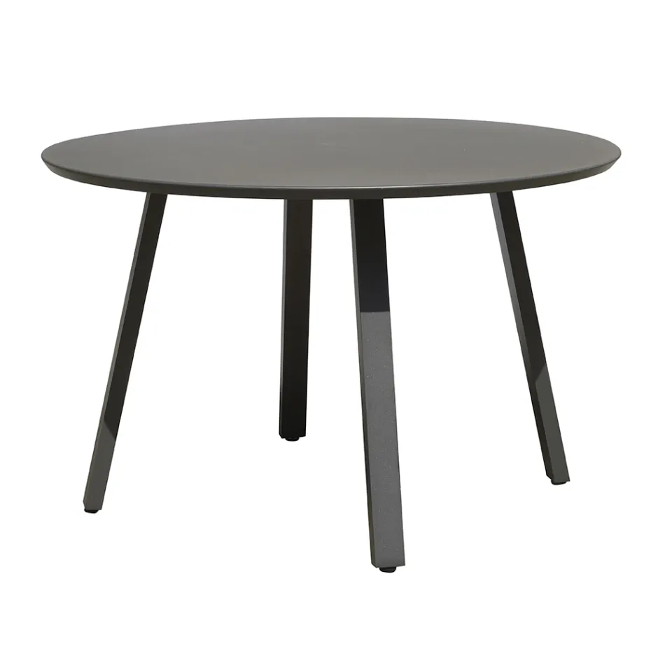 Averis 120cm Round Garden Table in Anthracite Aluminum Viadurini