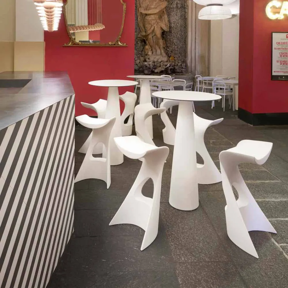 Polyethylene round table Slide Hoplà (H110) hpl top made in Italy Viadurini