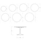 Saarinen Tulip Round Table H 74 cm in Matt White Florim Ceramic - Scarlet Viadurini
