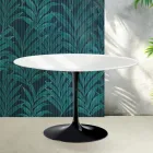 Saarinen Tulip Round Table H 74 cm in Glossy White Florim Ceramic - Scarlet Viadurini